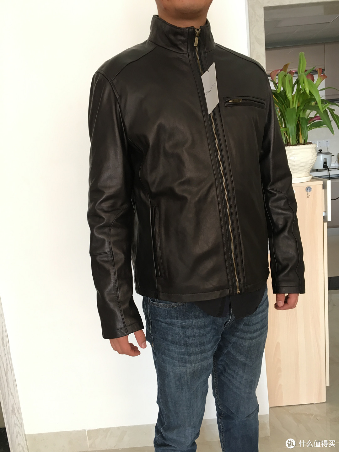 COLE HAAN Smooth Leather Moto Jacket 男款羊羔皮夹克开箱（真人兽）