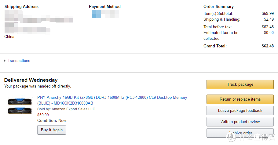 亚马逊海外购&美亚直邮：PNY Anarchy DDR3 1600  8GB*2 内存条 开“箱”晒单 & 教训