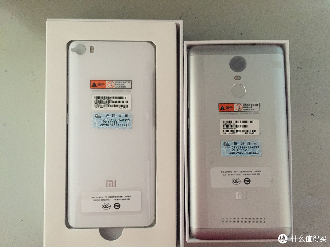 小米5高配&红米Note3全网通高配 开箱&对比