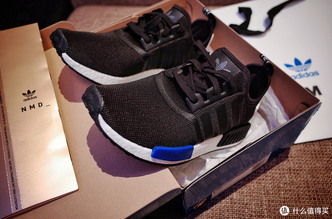 #首晒# Adidas 阿迪达斯 NMD Primeknit 东京城市蓝黑 限定跑鞋 开箱