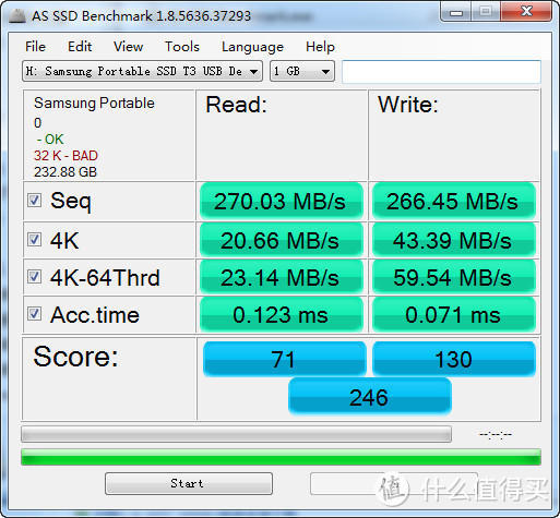 #本站首晒# SAMSUNG 三星 T3 250GB 移动固态硬盘 SSD 开箱 & 简单评测