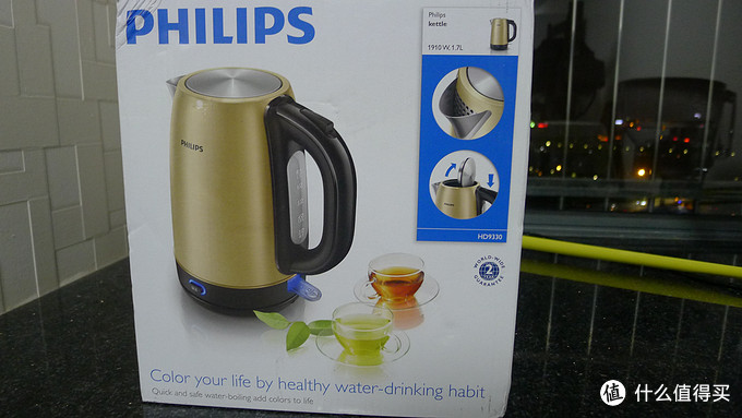 高颜值热水壶晒单——PHILIPS 飞利浦 304不锈钢1.7升电水壶HD9330/50（土豪金版）