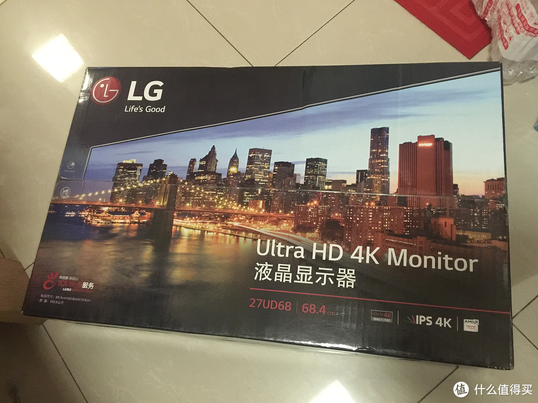 到底该不该上4K：LG 27UD68-W,27英寸4K显示器开箱