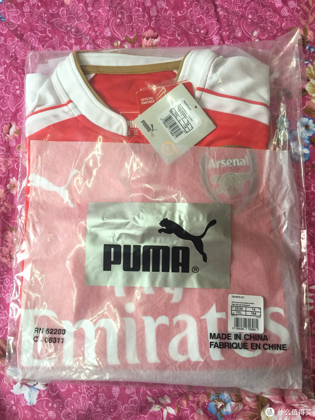 篇二：大码童装买小了 PUMA 彪马 ARSENAL阿森纳球衣 主场 大童款 购买心得体会