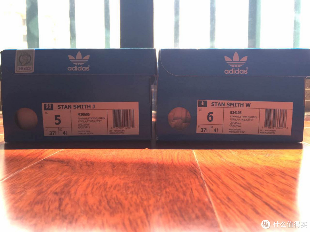 懒癌患者的第一篇晒单：Adidas 阿迪达斯 stan smith 绿尾成人款与大童款粗狂对比