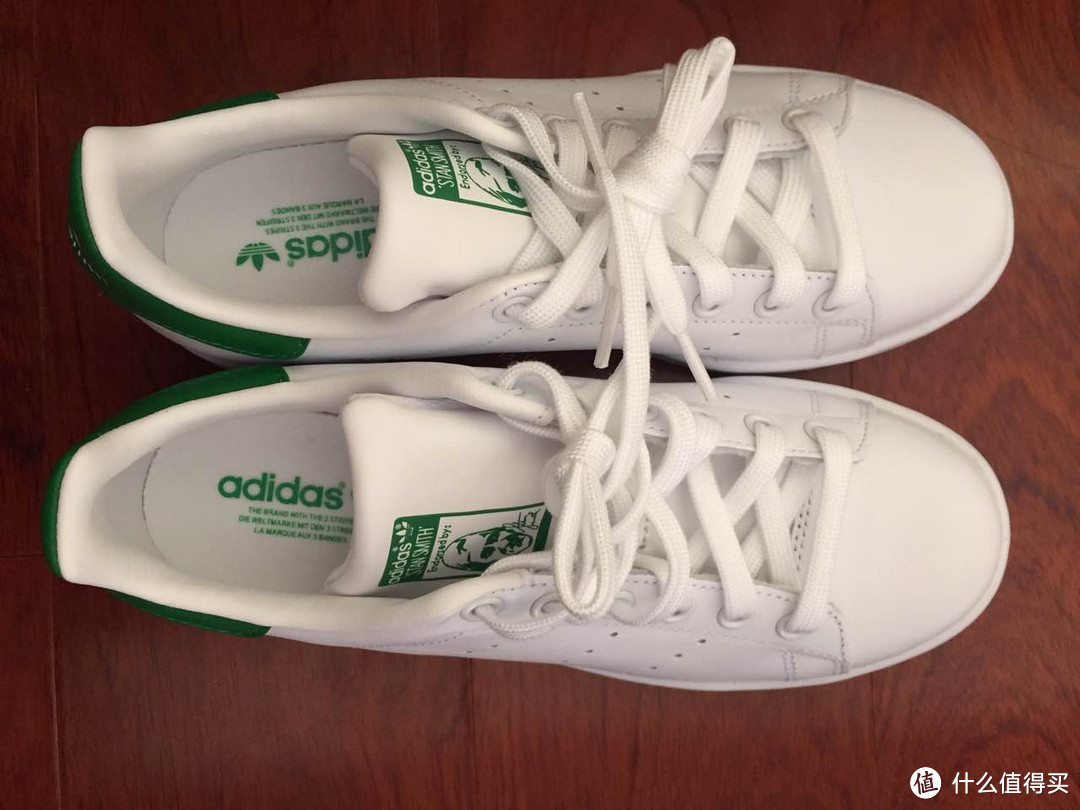 懒癌患者的第一篇晒单：Adidas 阿迪达斯 stan smith 绿尾成人款与大童款粗狂对比