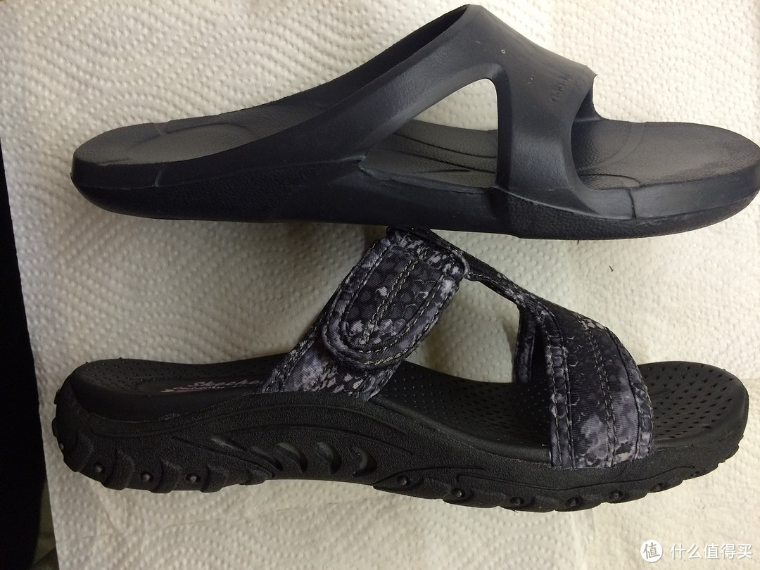 #本站首晒#第一双上百的拖鞋 — Skechers 斯凯奇 Women's Reggae T Strap Sandal