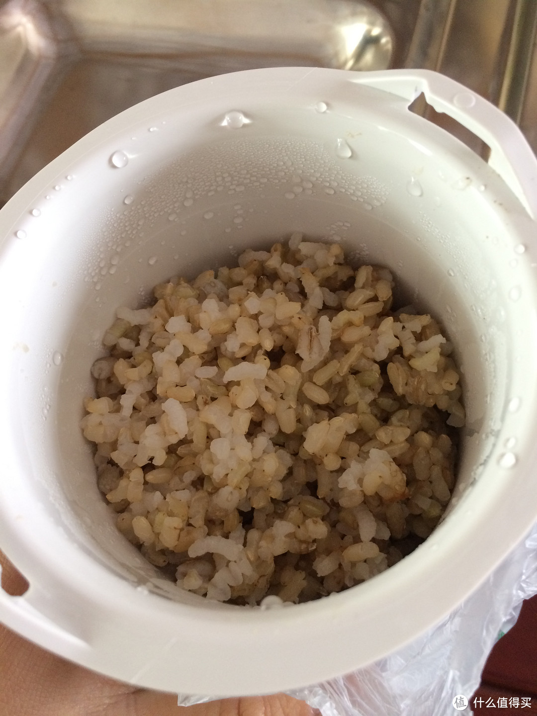 实验保温效果，煮了糙米饭带到单位中午吃