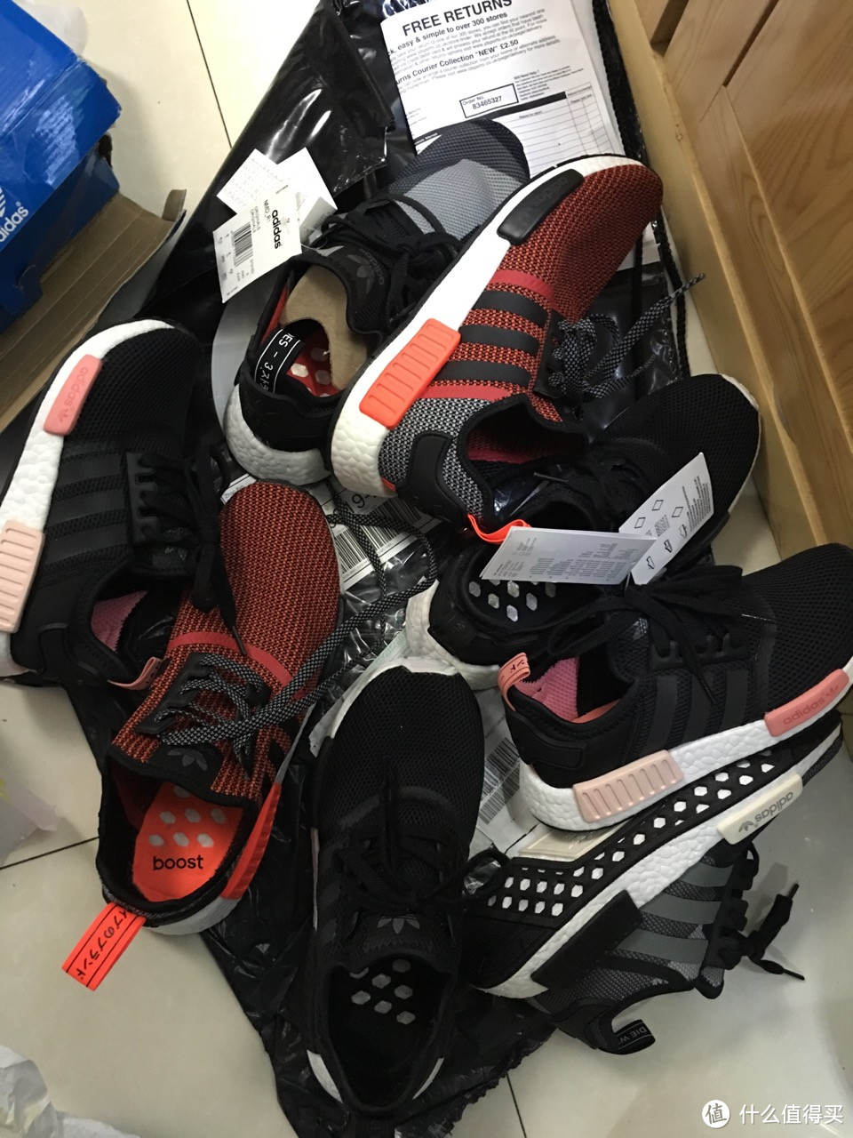 #本站首晒# Adidas 阿迪达斯 NMD 灰黑迷彩拼色以及大莆田产FAKE洛杉矶配色对比！