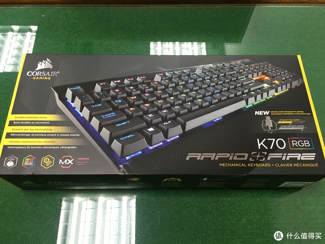 CORSAIR 海盗船 K70 RGB 银轴 RGB机械键盘 开箱