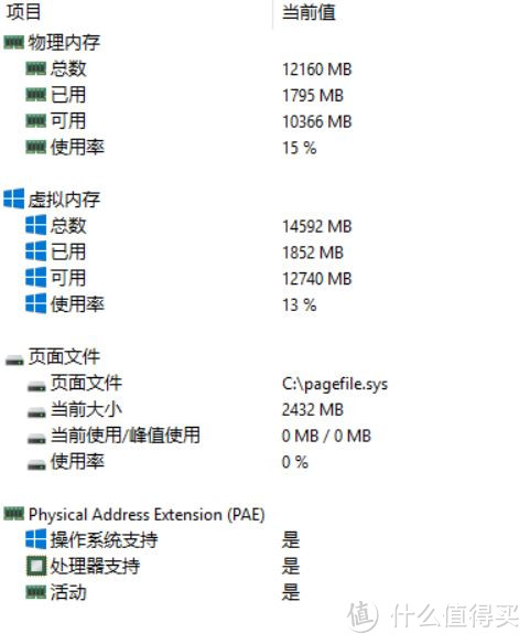 内存信息 12G