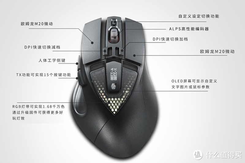 除了滚轮手感差其他都还好，CoolerMaster 酷冷至尊 SGM-6020-KLOW1 守卫者III RGB游戏鼠标