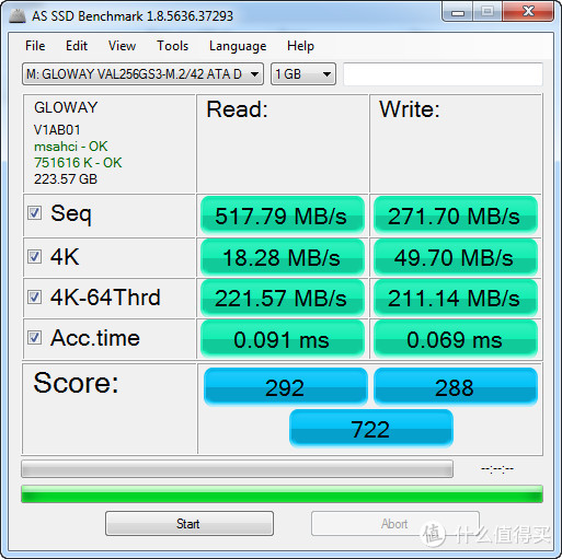 GLOWAY 光威 M.2 256G 固态硬盘深入分析