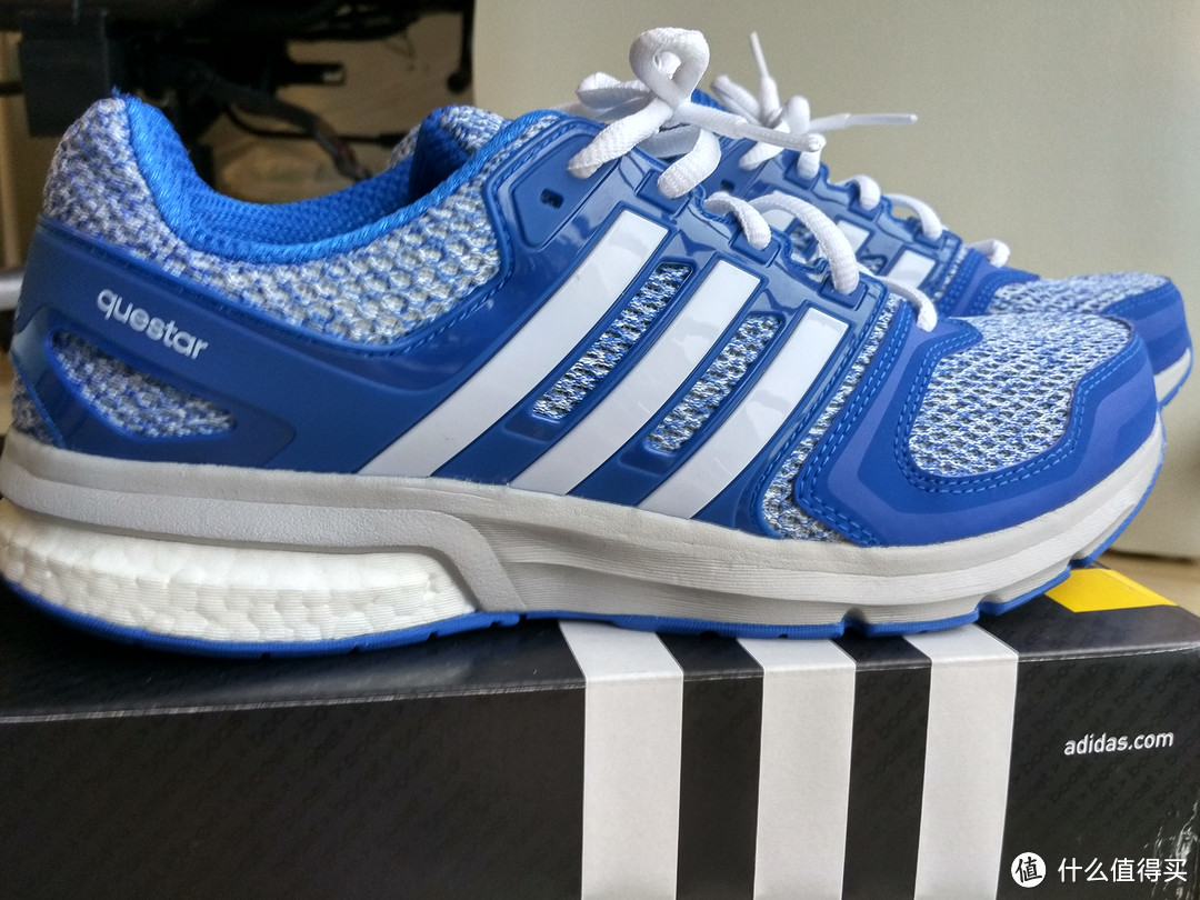 一抹清凉的北卡蓝——adidas 阿迪达斯 questar boost 男款跑鞋 AQ6643