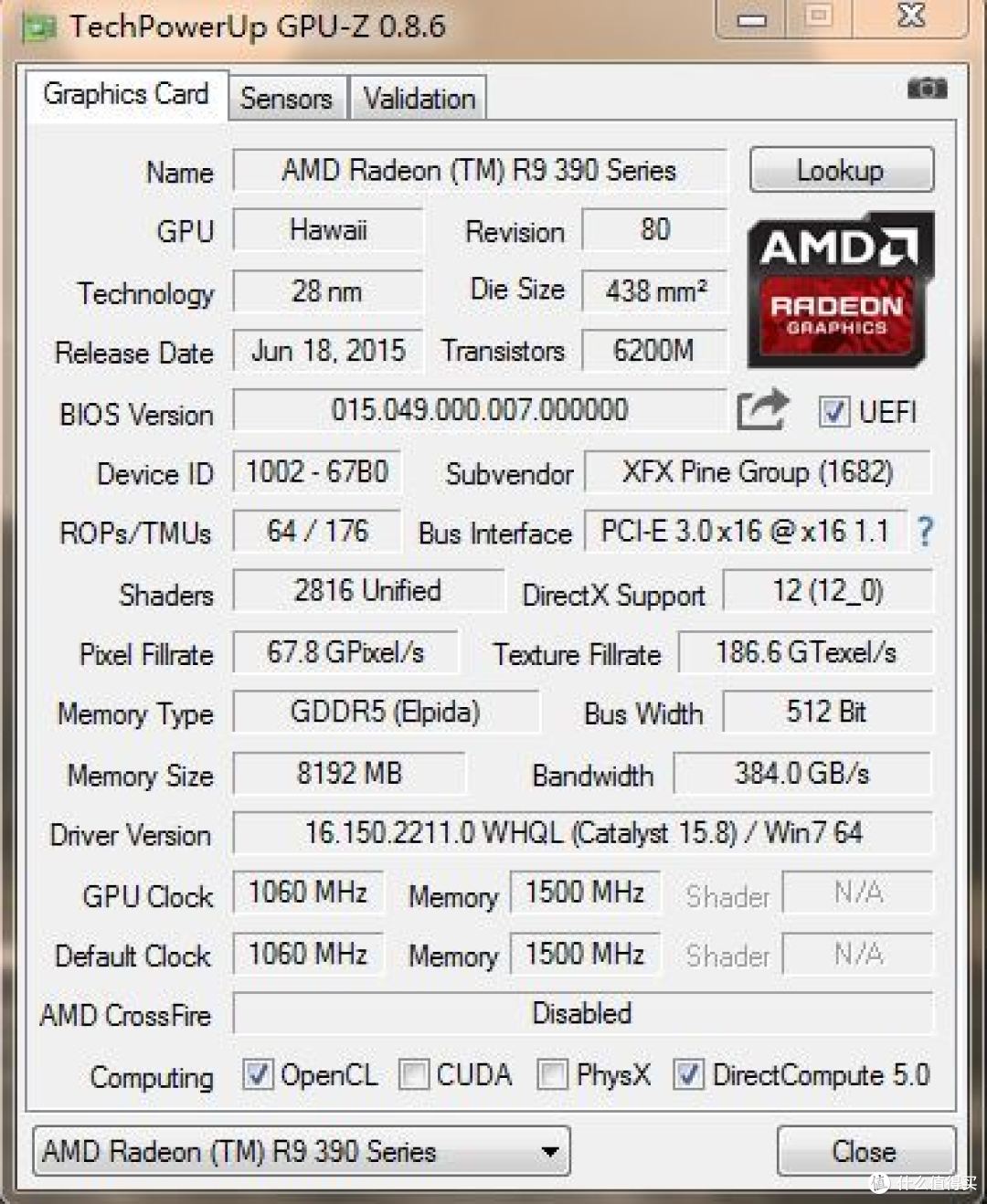 #原创新人# XFX 讯景 R9390 8G限量版显卡一键开核版—开箱评测一键BOOM