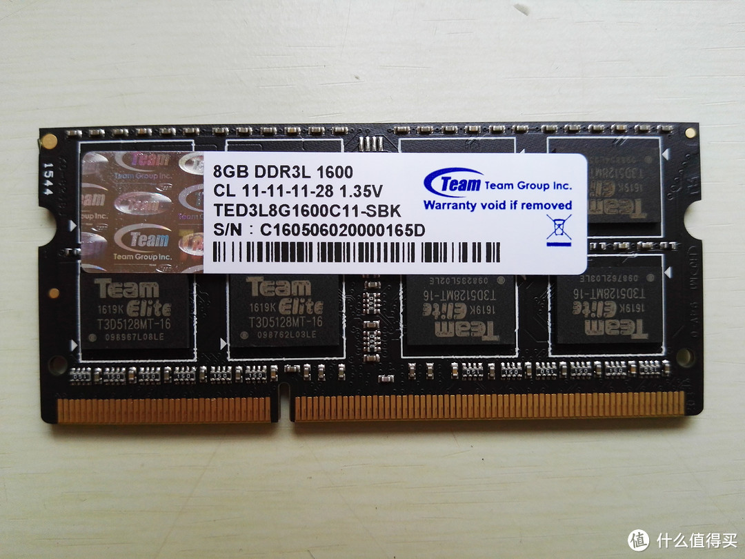 给超级本换内存 十铨（Team） 低电压 DDR3 1600 8G 笔记本内存