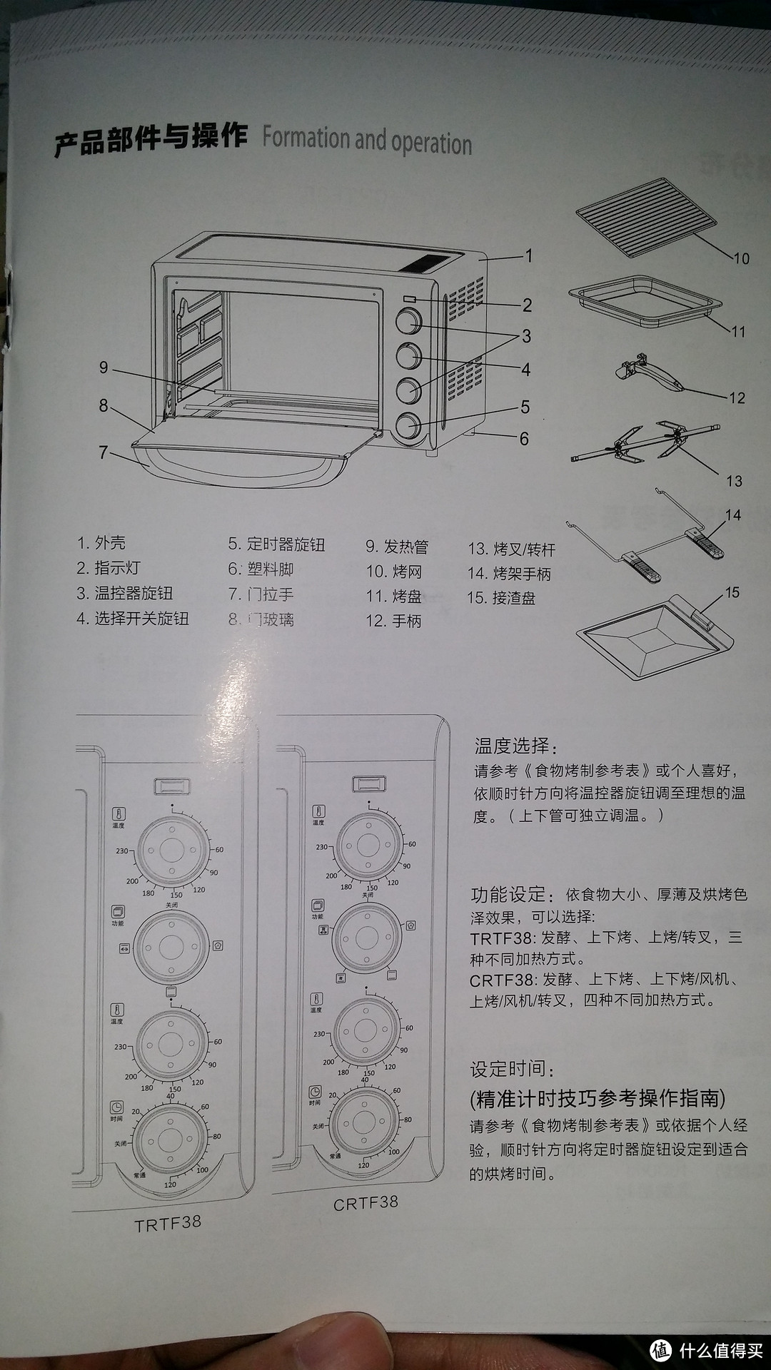 长帝烤箱说明书按钮图片