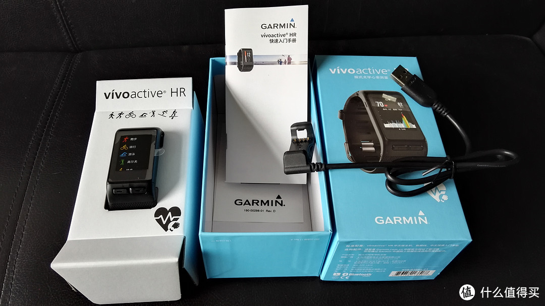 GARMIN 佳明 vivoactive HR 智能手表以及速度感应器、踏频感应器开箱