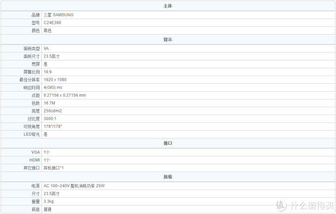 #本站首晒# SAMSUNG 三星 C24F390FH 23.5英寸LED曲面背光显示器开箱