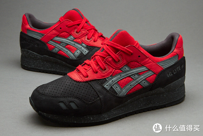 #本站首晒# ASICS 亚瑟士 Tiger Gel Lyte III  black/red圣诞红