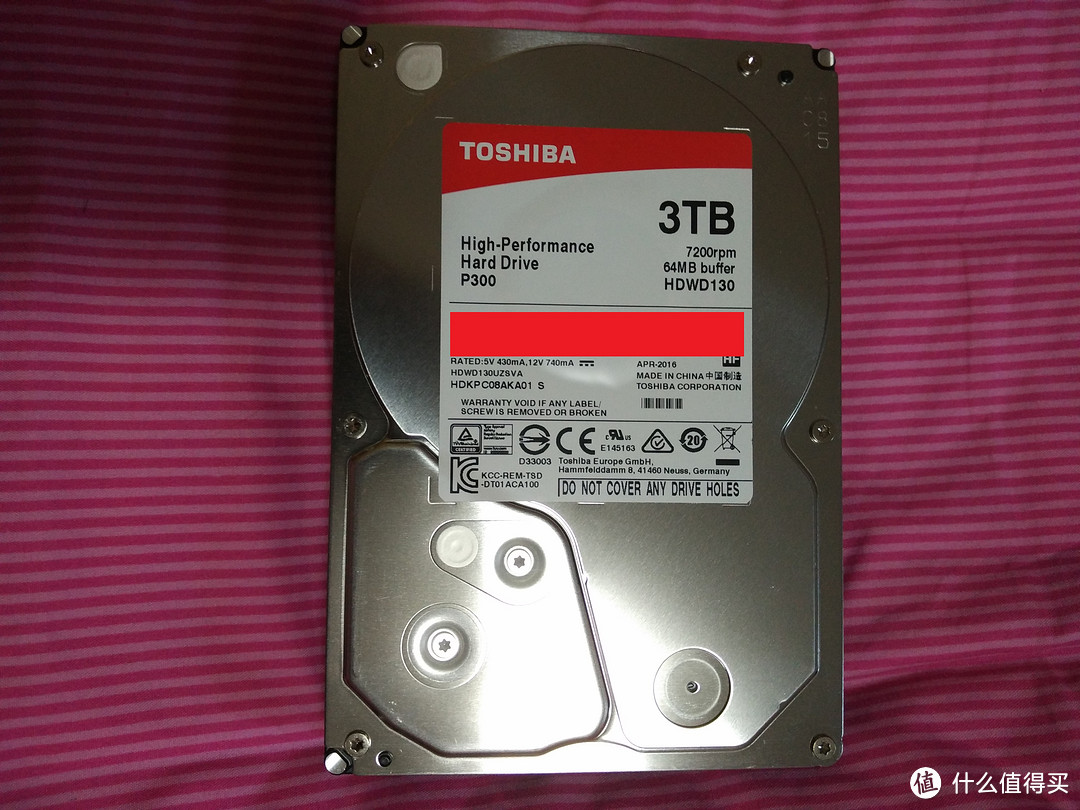 #原创新人#TOSHIBA 东芝 P300系列 HDWD130 3TB 7200RPM SATA3台式机硬盘 新鲜开箱