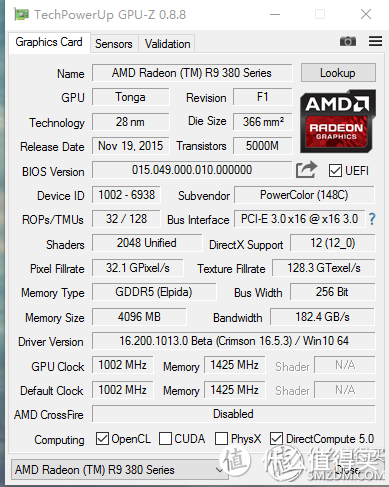 为了男朋友1：购置 Dataland 迪兰 R9 380x 酷能 4G 显卡