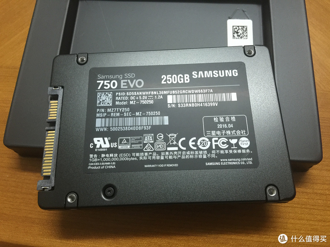 SAMSUNG 三星 750 EVO 250G SATA3 固态硬盘 开箱晒物