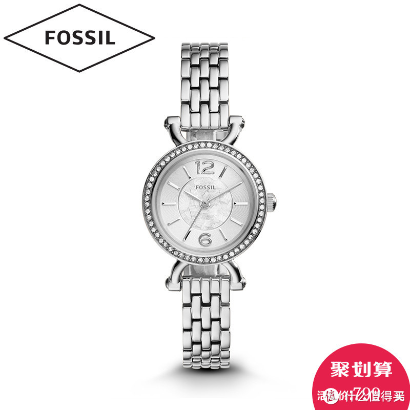 FOSSIL 化石 Georgia系列 月光银手表 开箱