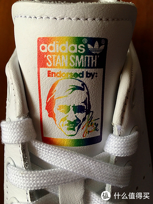 #本站首晒# 限量款个性定制 — Adidas 阿迪达斯 Stan Smith 彩虹尾 小白鞋