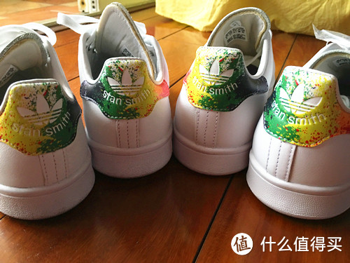 #本站首晒# 限量款个性定制 — Adidas 阿迪达斯 Stan Smith 彩虹尾 小白鞋