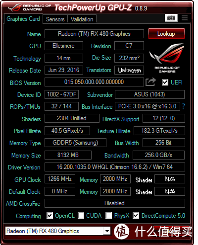 A饭君，您要的甜点来了——ASUS 华硕 AMD RX 480 显卡 开箱上菜