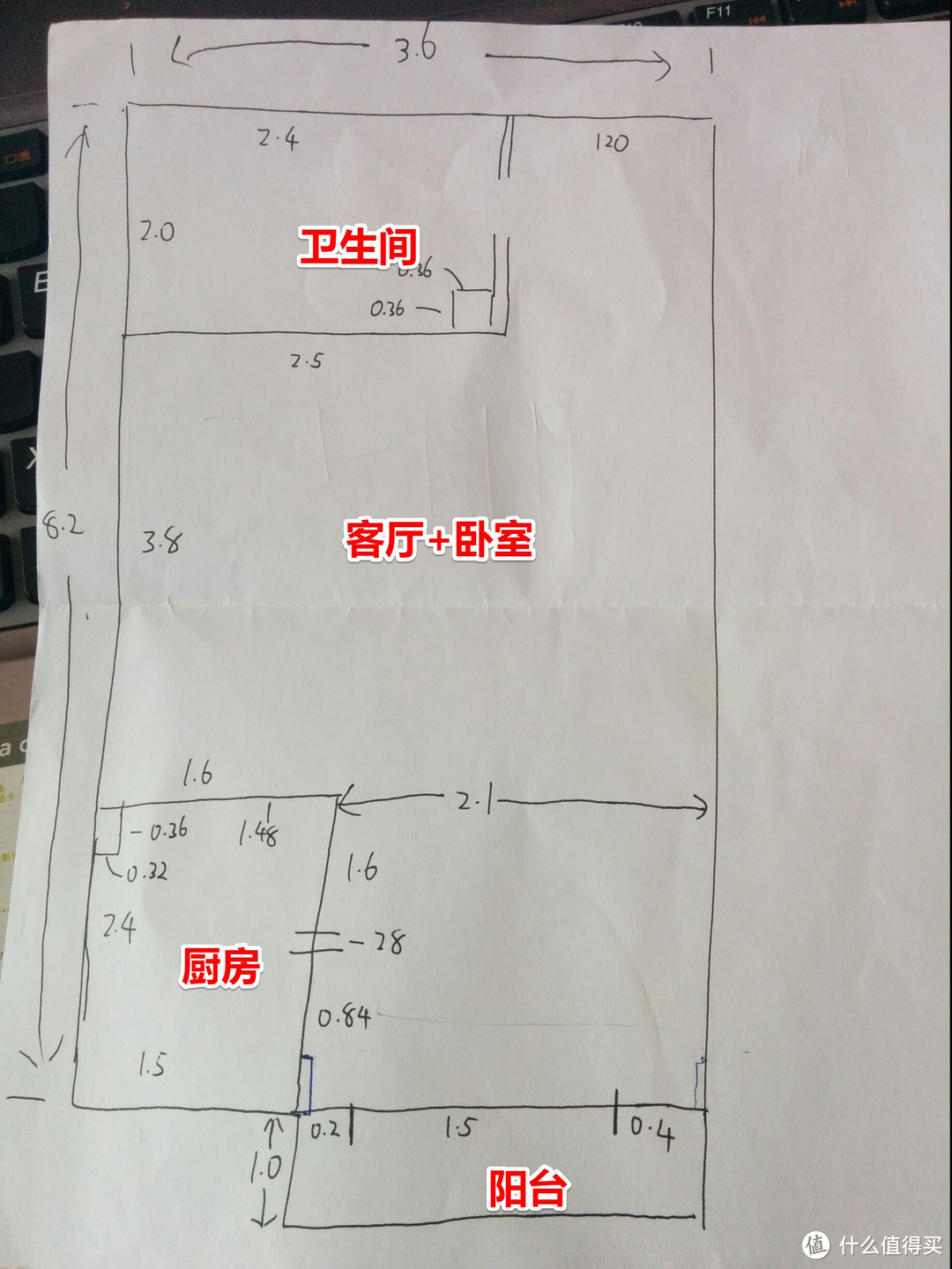 ↑本人手绘的户型图