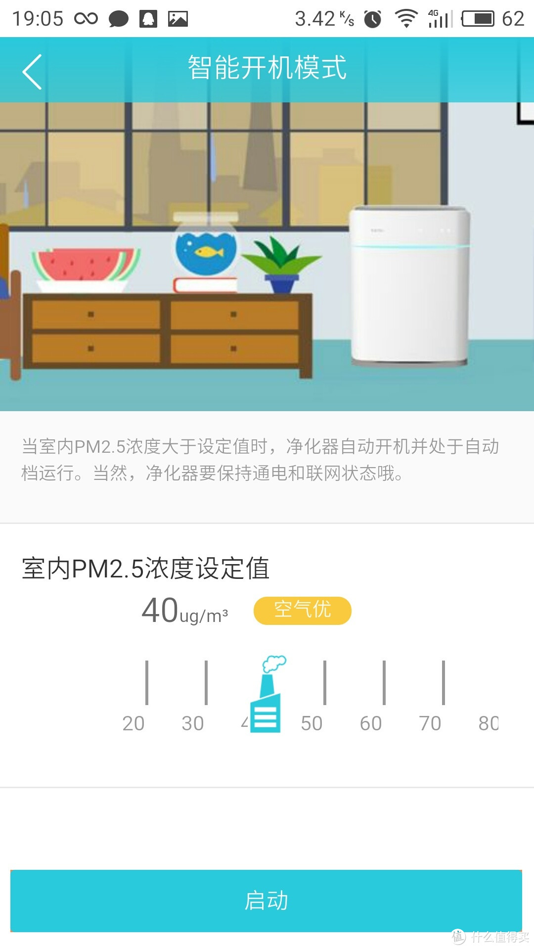 可以根据室内的PM2.5浓度，自动开机