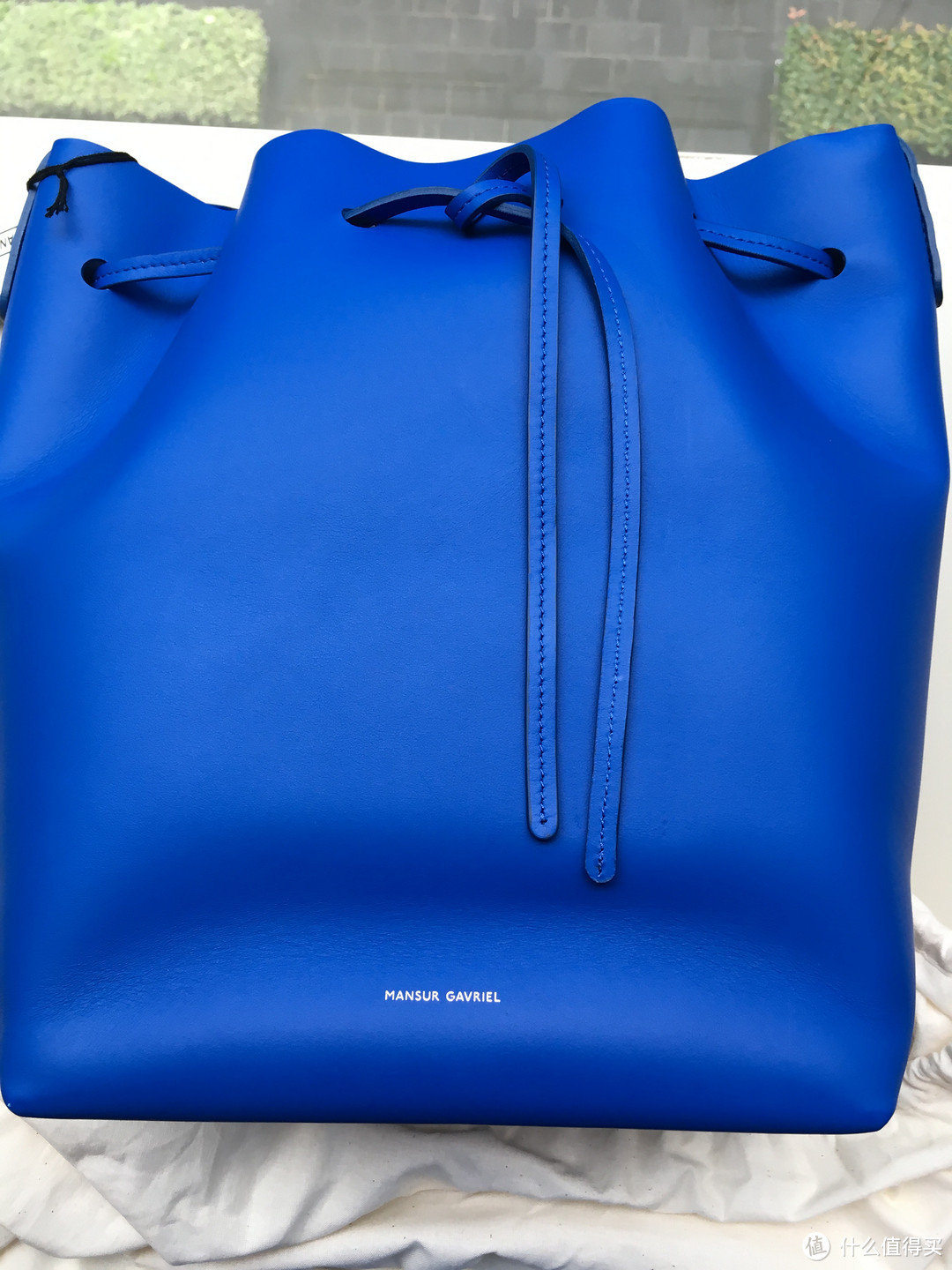 #原创新人#Mansur Gavriel 皇家蓝大号 水桶包 开箱晒物