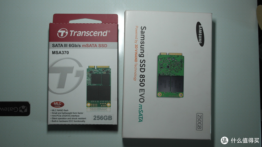 Transcend 创见 MTS400 256G 固态硬盘 开箱 & 与 SAMSUNG 三星 850 EVO 对比