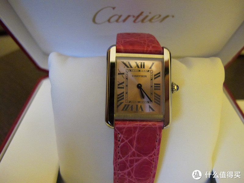 #本站首晒# 梦中那抹粉色的云 — Cartier 卡地亚 Tank Solo 粉色腕表