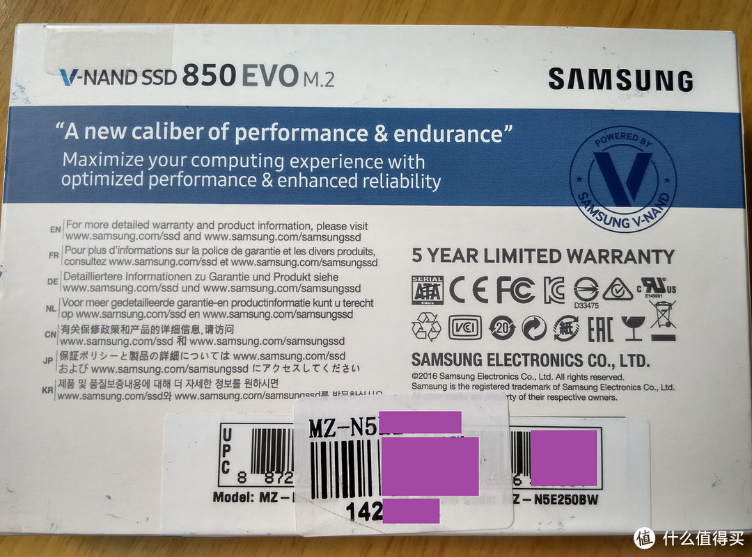 终于到手了 — SAMSUNG 三星 850EVO 250G M.2 固态硬盘