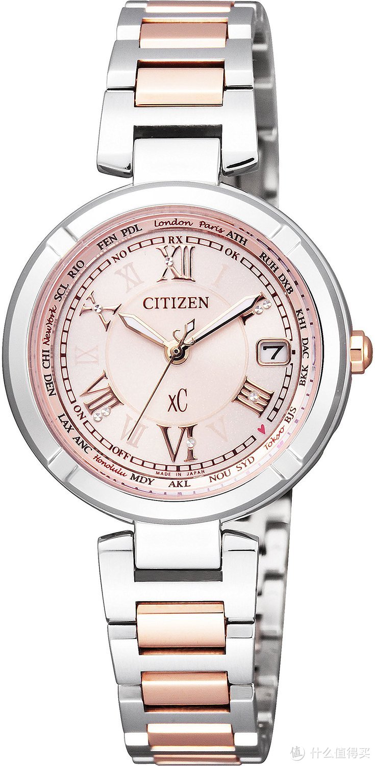 #本站首晒# 一见钟情：CITIZEN 西铁城 xC系列 限定款 EC1050-61W 光动能电波表 晒单