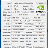 微星 GTX 1060 GAMING X 6G GDDR5 显卡使用总结(频率|跑分|转速|色温)