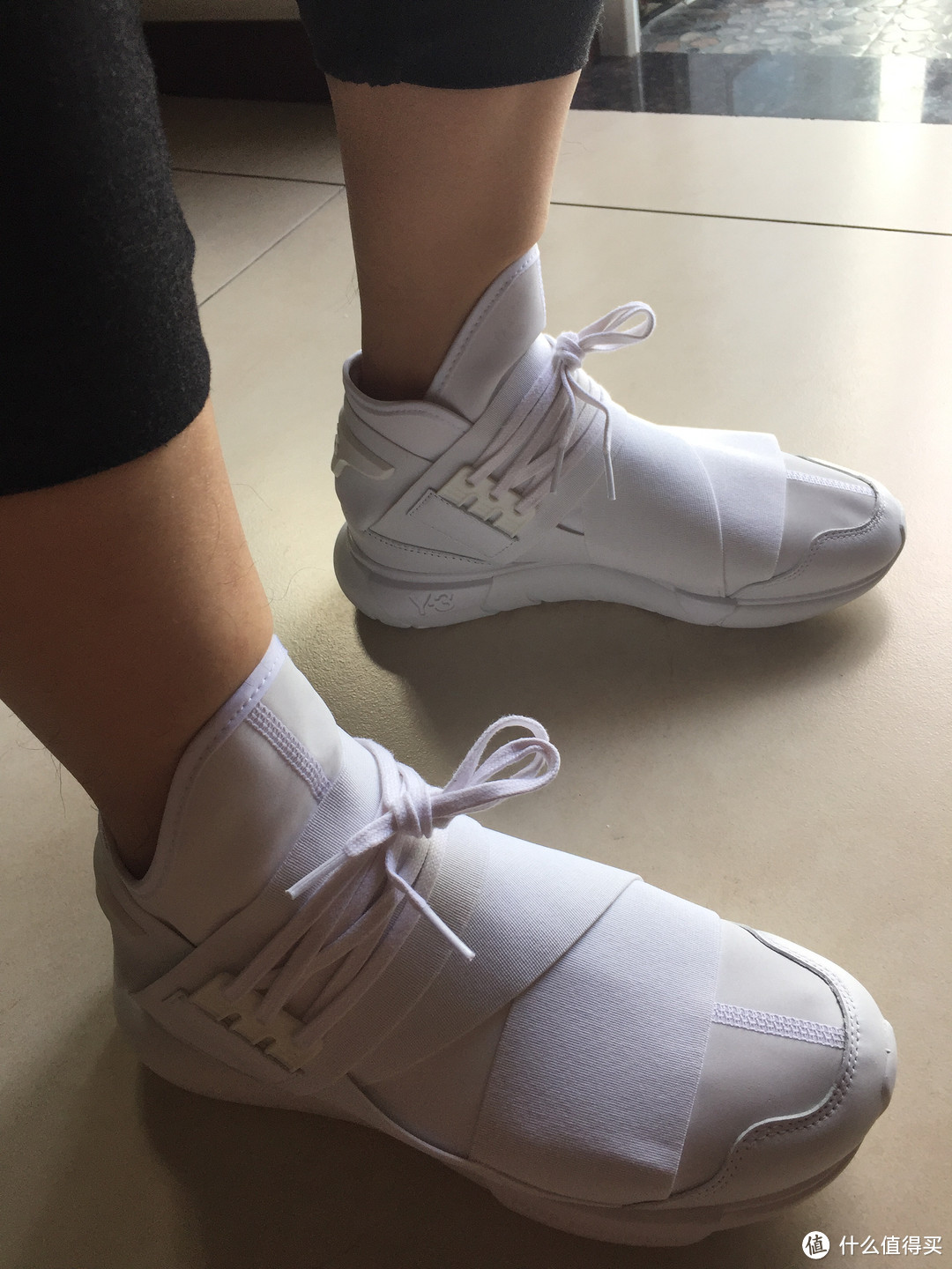 #本站首晒# #原创新人# Adidas 阿迪达斯 Y-3 Qasa High “Triple White” 休闲运动鞋 开箱