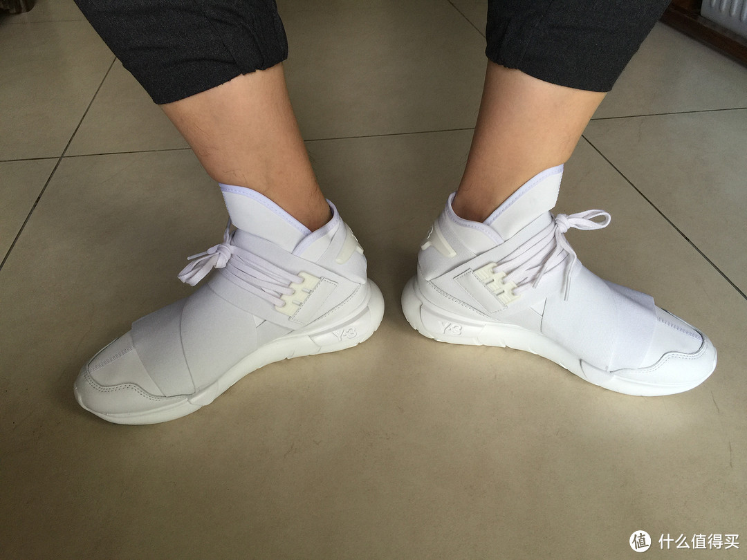 #本站首晒# #原创新人# Adidas 阿迪达斯 Y-3 Qasa High “Triple White” 休闲运动鞋 开箱
