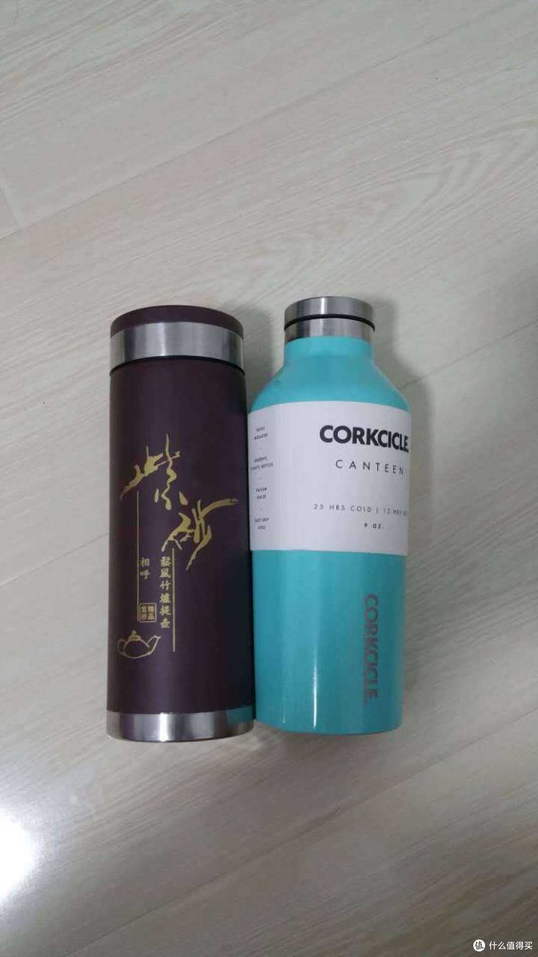 张大妈家推荐的保温杯与某品牌搞活动送的保温杯的不对称对比