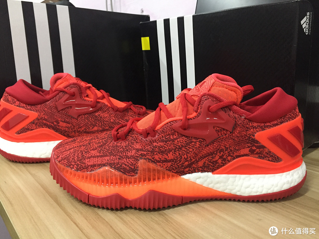 #原创新人#adidas 阿迪达斯 Crazylight Boost 2016 Low 篮球鞋 开箱（siao红VS经典黑 ）