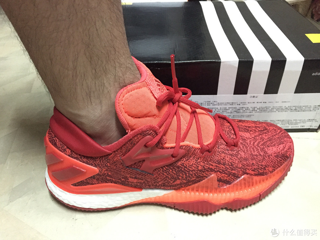 #原创新人#adidas 阿迪达斯 Crazylight Boost 2016 Low 篮球鞋 开箱（siao红VS经典黑 ）