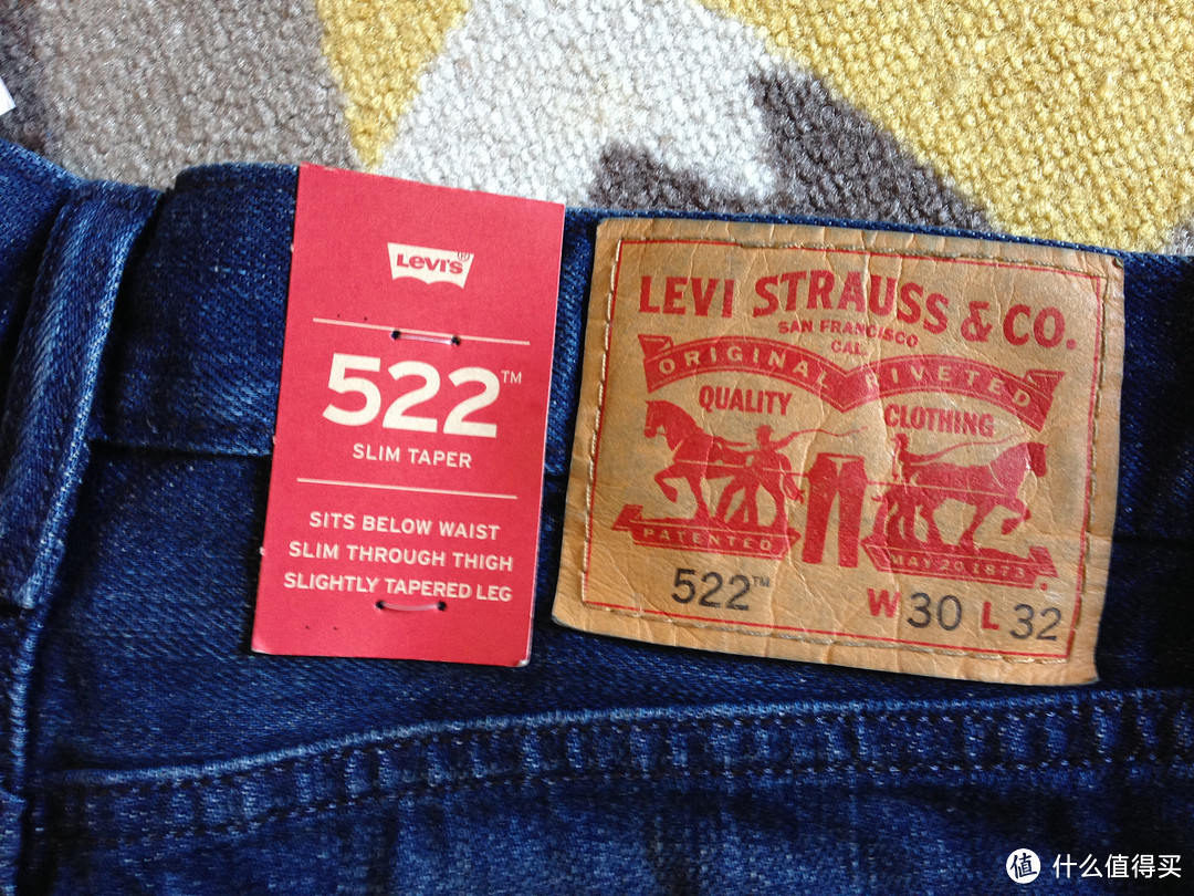 Levi's 李维斯 522 男士破洞做旧 锥形牛仔裤