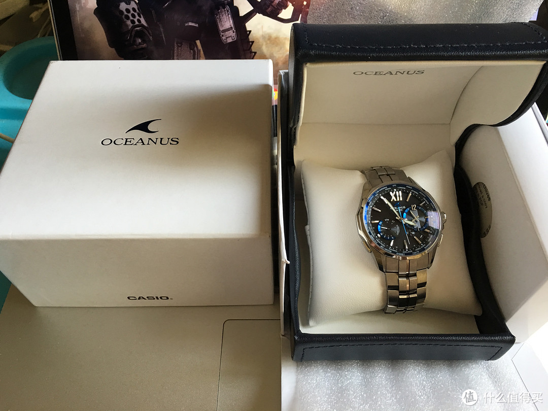 为了心中那一抹骚蓝，充值信仰：CASIO 卡西欧 OCEANUS 海神 OCW-S3400-1AJF 电波手表