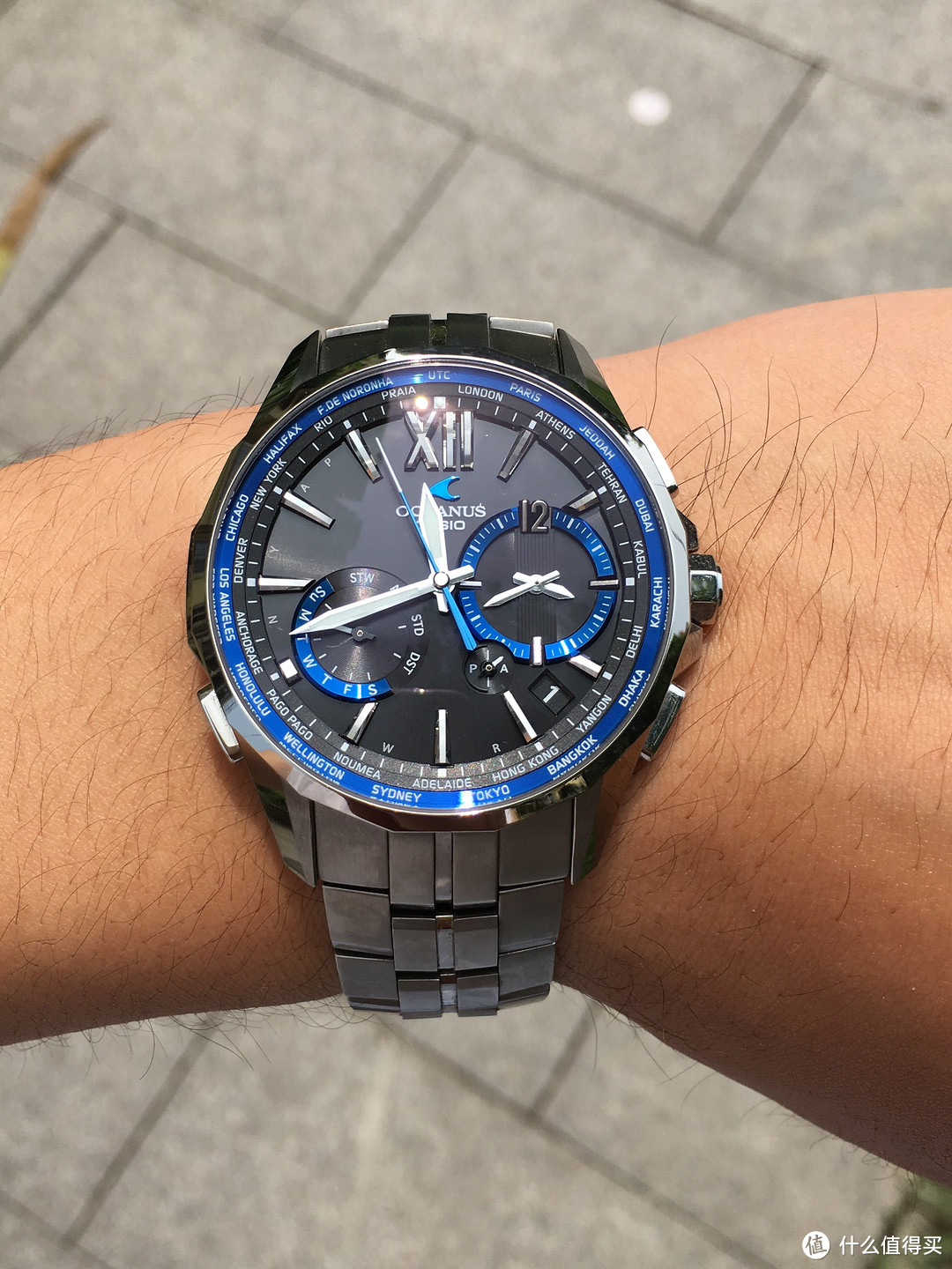 为了心中那一抹骚蓝，充值信仰：CASIO 卡西欧 OCEANUS 海神 OCW-S3400-1AJF 电波手表