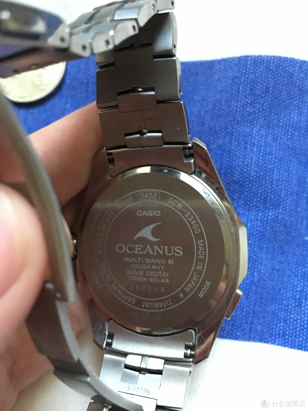为了心中那一抹骚蓝，充值信仰：CASIO 卡西欧 OCEANUS 海神 OCW-S3400-1AJF 电波手表