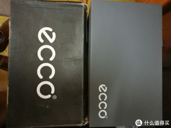 老款的鞋盒和现在的款式不太一样,ecco的标识明显,但是