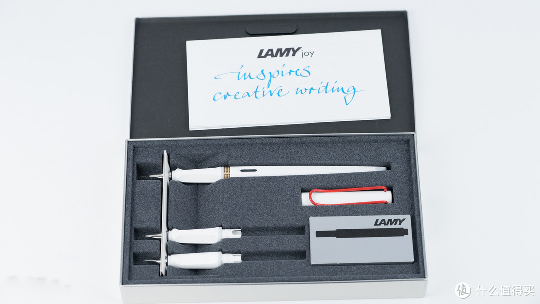 品味书写的乐趣：Lamy 凌美 Joy系列 白色红夹钢笔